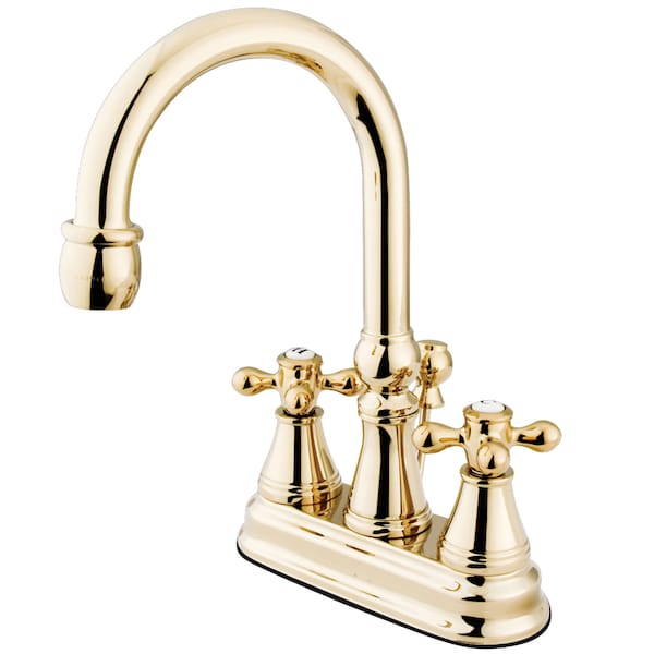 4" Centerset Bathroom Faucet, Polished Brass